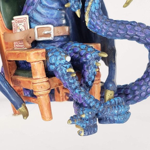 Hamilton Collection Dragon Hold Em Or Fold Em Sly Sal Figurine Poker *FLAW* - Picture 7 of 7